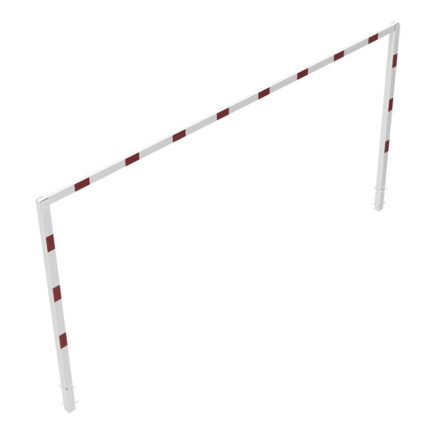 Schake Höhenbegrenzer, feststehend, 100x100mm zum Einbetonieren, 2,30m Gesamtbreite: 6,00m, weiß / rot