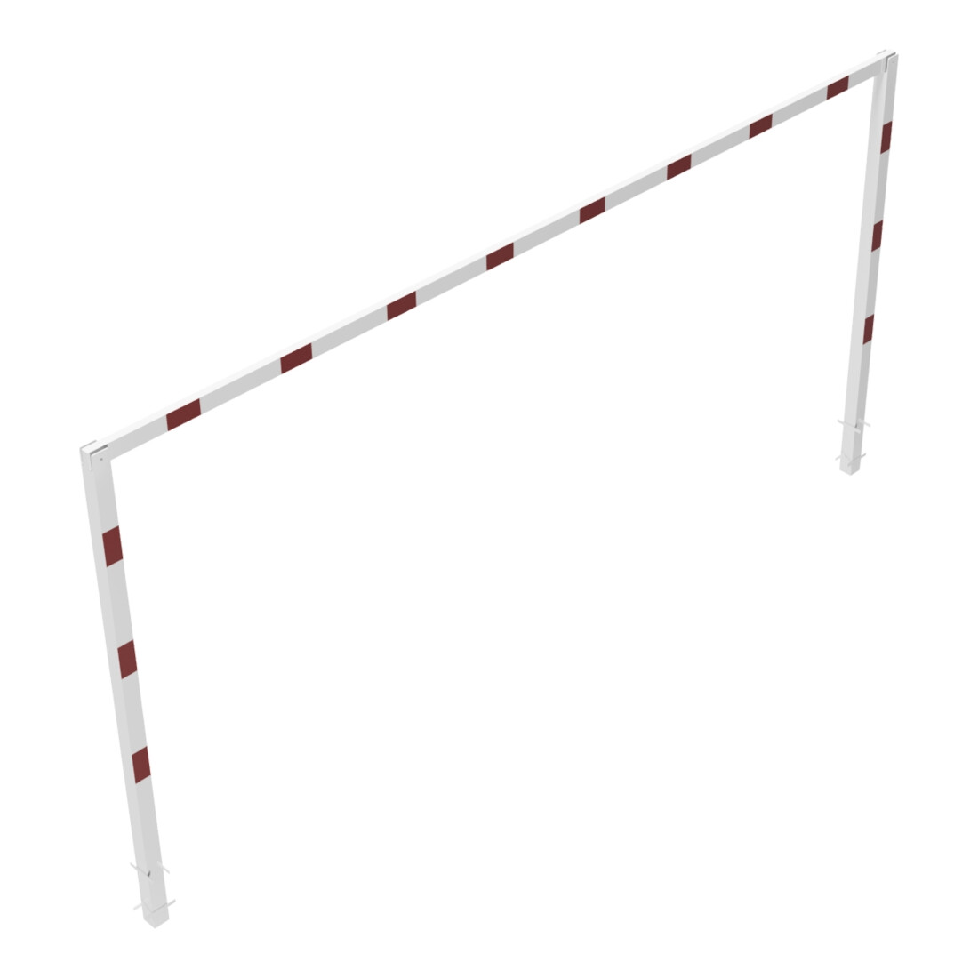 Schake Höhenbegrenzer, feststehend, 100x100mm zum Einbetonieren, 2,30m Gesamtbreite: 6,00m, weiß / rot
