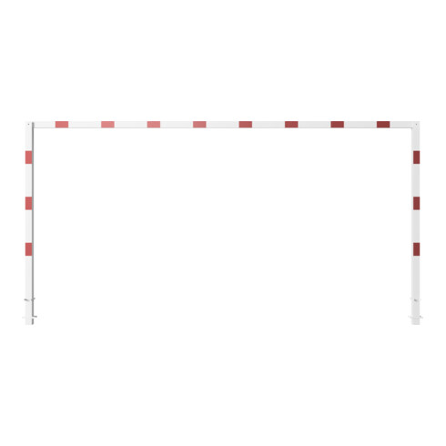 Schake Höhenbegrenzer, feststehend, 100x100mm zum Einbetonieren, 2,30m Gesamtbreite: 6,00m, weiß / rot