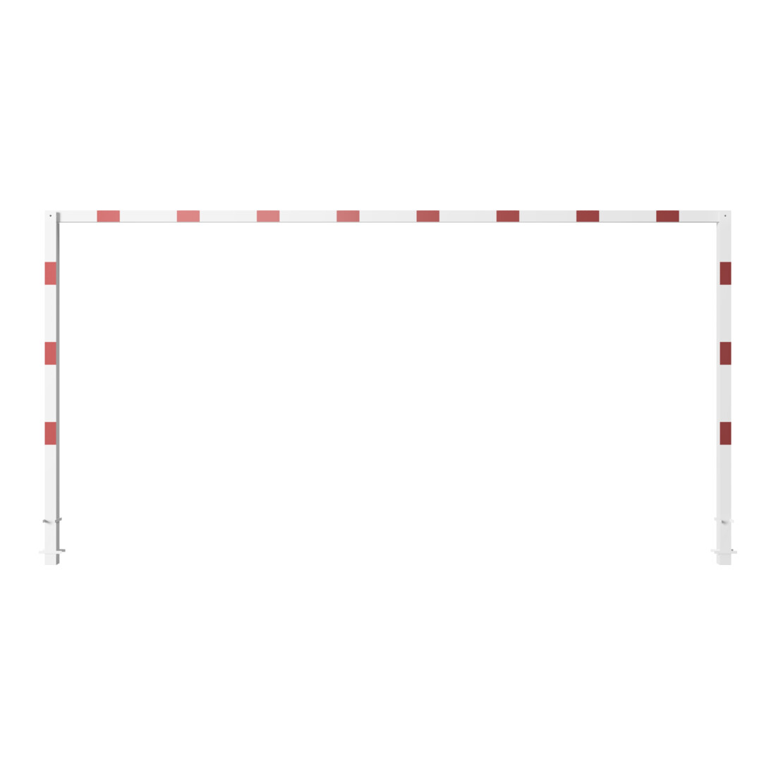 Schake Höhenbegrenzer, feststehend, 100x100mm zum Einbetonieren, 2,30m Gesamtbreite: 6,00m, weiß / rot