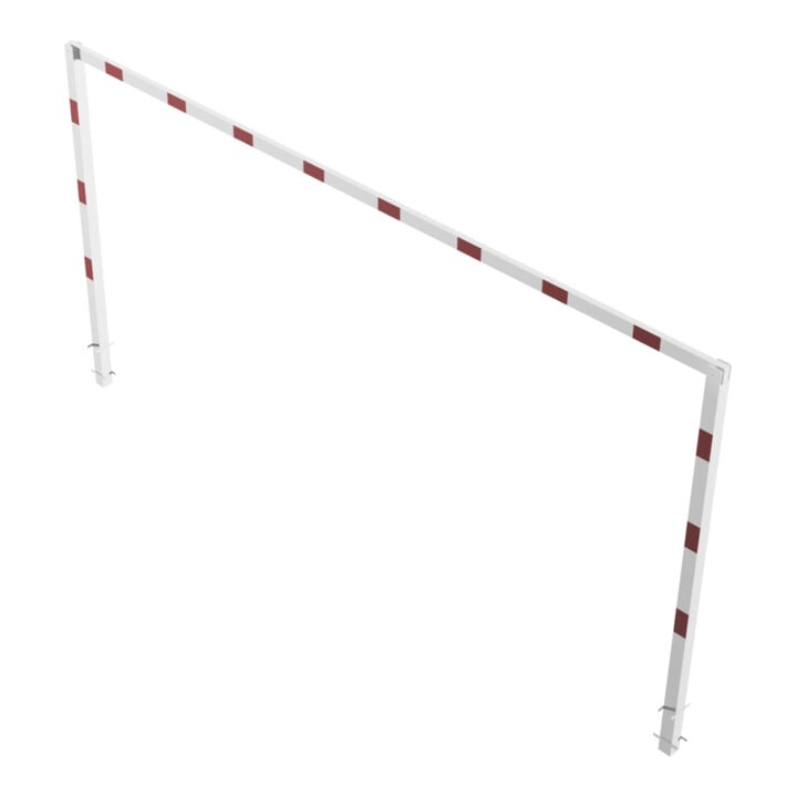 Schake Höhenbegrenzer, feststehend, 100x100mm zum Einbetonieren, 2,30m Gesamtbreite: 6,00m, weiß / rot
