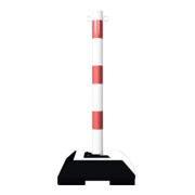 Schake Kettenständer Pfosten aus Stahl Ø 60mm, Länge: 900mm feuerverzinkt, mit 2 Ösen inkl. Recycling - Fußplatte 400x400mm-4