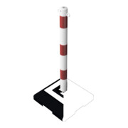 Schake Kettenständer Pfosten aus Stahl Ø 60mm, Länge: 900mm feuerverzinkt, mit 2 Ösen inkl. Recycling - Fußplatte 400x400mm-4