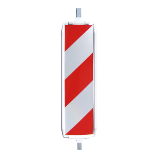 Schake Kunststoffbake Typ 40A, mit durchgehendem 40 x 40 mm Alurohr, Folie Typ 2, schraffiert, rot/weiß, doppelseitig rechts-/ linksweisend
