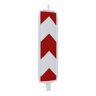 Schake Kunststoffbake Typ 60, Stutzen 60mm x 60mm Folie Typ RA1/A, Fahrbahntrenner, doppelseitig von unten nach oben rot / weiß