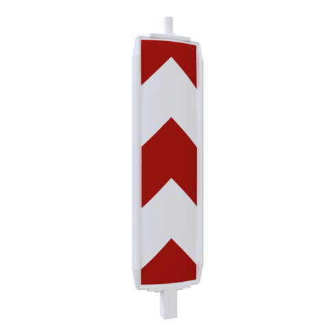 Schake Kunststoffbake Typ 60, Stutzen 60mm x 60mm Folie Typ RA2/B, Fahrbahntrenner, doppelseitig von unten nach oben rot / weiß