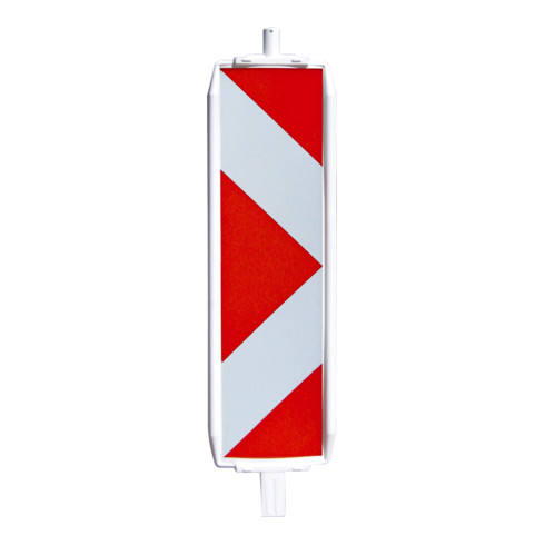 Schake Kunststoffbake Typ 60, Stutzen unten 60 x 60 mm, oben Ø42 mm , Folie Typ 1, pfeilförmig, einseitig linksweisend, rot / weiß