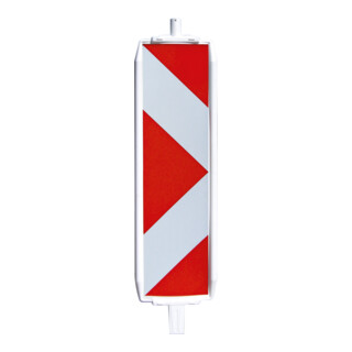 Schake Kunststoffbake Typ 60, Stutzen unten 60 x 60 mm, oben Ø42 mm , Folie Typ 1, pfeilförmig, einseitig linksweisend, rot / weiß