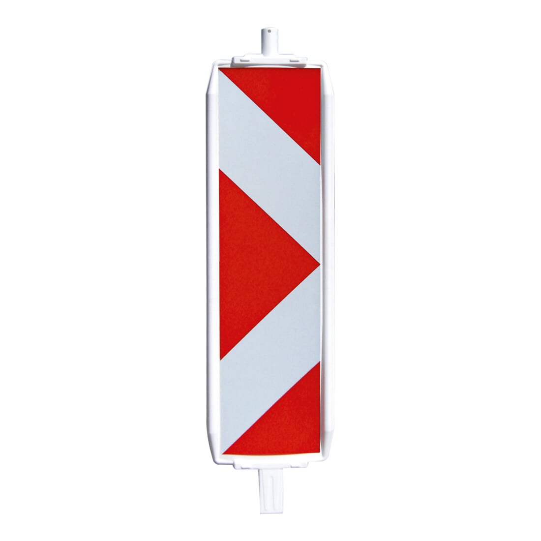 Schake Kunststoffbake Typ 60, Stutzen unten 60 x 60 mm, oben Ø42 mm , Folie Typ 1, pfeilförmig, einseitig linksweisend, rot / weiß