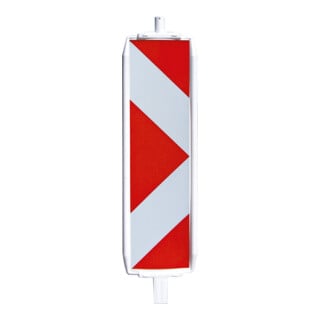 Schake Kunststoffbake Typ 60, Stutzen unten 60 x 60 mm, oben Ø42 mm , Folie Typ 2, pfeilförmig, doppelseitig rechtsweisend, rot / weiß