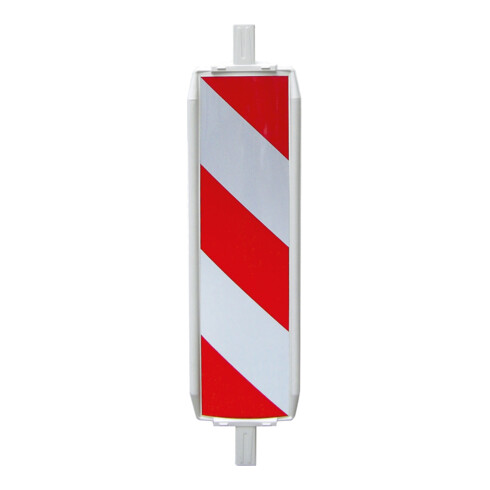 Schake Kunststoffbake Typ 60W, Stutzen oben und unten 60 x 60 mm, Folie Typ 1, schraffiert, rot/weiß, doppelseitig rechts-/ linksweisend