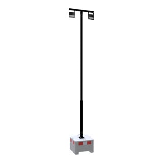 Schake Lampenmast Set 1, 4 m Masthöhe, RAL9005, 600 kg Beton- Aufstellvorrichtung, Lichtfarbe 4000 K