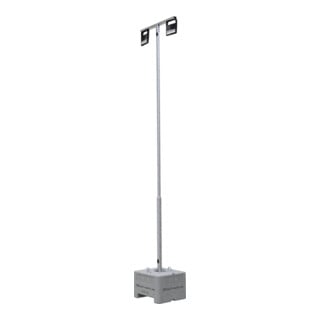 Schake Lampenmast Set 1, 4 m Masthöhe, verzinkt, 600 kg Beton- Aufstellvorrichtung, Lichtfarbe 4000 K