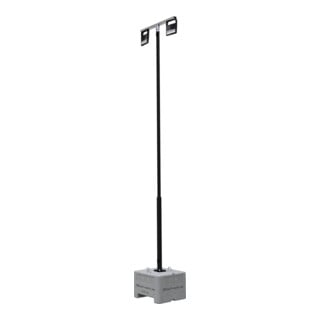 Schake Lampenmast Set 1, 5 m Masthöhe, RAL9005, 600 kg Beton- Aufstellvorrichtung, Lichtfarbe 4000 K
