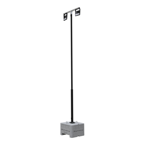 Schake Lampenmast Set 1, 5 m Masthöhe, RAL9005, 600 kg Beton- Aufstellvorrichtung, Lichtfarbe 4000 K