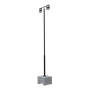 Schake Lampenmast Set 1, 5 m Masthöhe, RAL9005, 600 kg Beton- Aufstellvorrichtung, Lichtfarbe 4000 K
