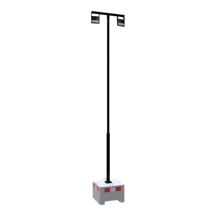 Schake Lampenmast Set 1, 5 m Masthöhe, RAL9005, 600 kg Beton- Aufstellvorrichtung, Lichtfarbe 4000 K