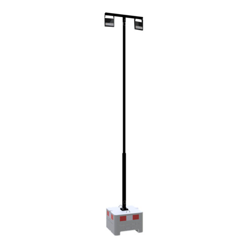 Schake Lampenmast Set 1, 5 m Masthöhe, RAL9005, 600 kg Beton- Aufstellvorrichtung, Lichtfarbe 4000 K