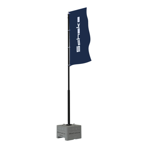 Schake Lampenmast Set 1, 5 m Masthöhe, RAL9005, 600 kg Beton- Aufstellvorrichtung, Lichtfarbe 4000 K