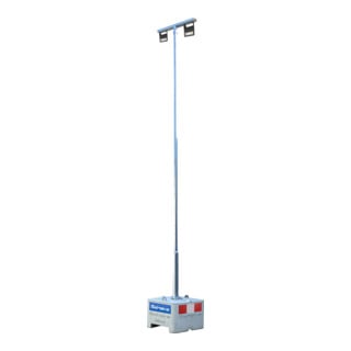 Schake Lampenmast Set 1, 5 m Masthöhe, verzinkt, 600 kg Beton- Aufstellvorrichtung, Lichtfarbe 4000 K