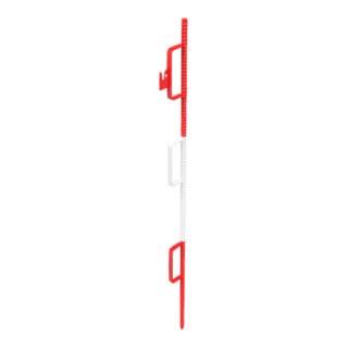 Schake Lattenpfahl Ø 20 x 1400mm, mit 3 geschlossenen Haken, rot / weiß lackiert