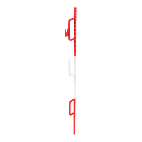 Schake Lattenpfahl Ø 20 x 1400mm, mit 3 geschlossenen Haken, rot / weiß lackiert