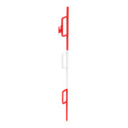 Schake Lattenpfahl Ø 20 x 1400mm, mit 3 geschlossenen Haken, rot / weiß lackiert
