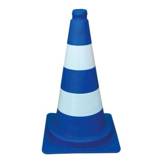 Schake Leitkegel tagesleuchtend, blau / weiß, Höhe: 500 mm