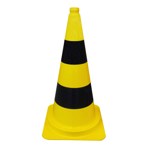 Schake Leitkegel tagesleuchtend, gelb / schwarz, Höhe: 320 mm