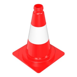 Schake Leitkegel tagesleuchtend, rot / weiß, Höhe: 320 mm