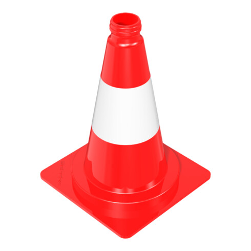 Schake Leitkegel tagesleuchtend, rot / weiß, Höhe: 320 mm