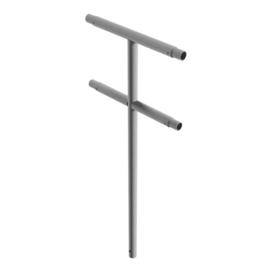 Schake Mittelpfosten für Schutzgeländer Ø48mm Breite: ca. 500mm, Höhe über Flur: 1000 mm + Querholm, zum Einbetonieren, feuerverzinkt