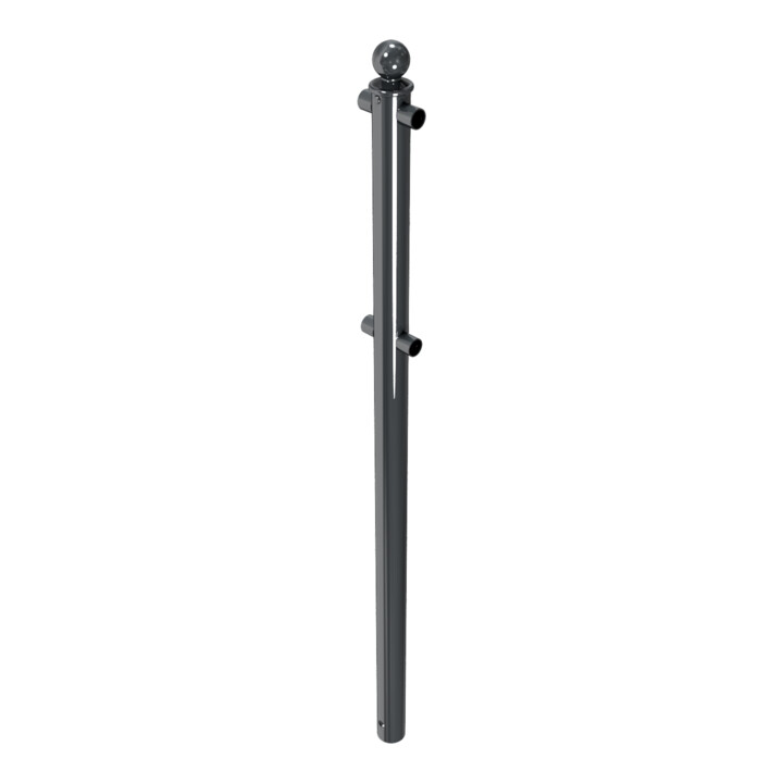 Schake Mittelpfosten für Schutzgeländer Ø60mm + Alu, Kugelkopf für Ober- und Knieholm,