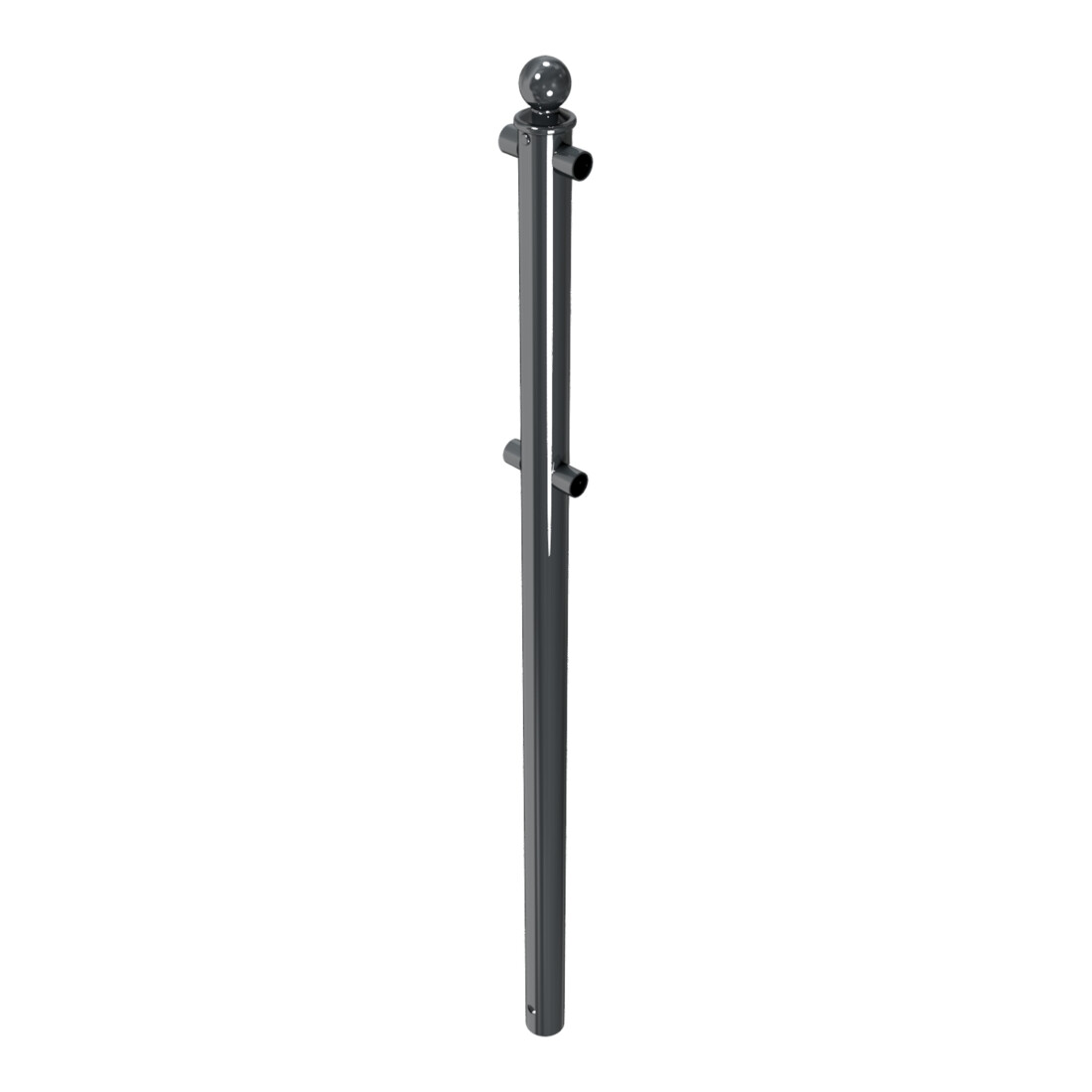 Schake Mittelpfosten für Schutzgeländer Ø60mm + Alu, Kugelkopf für Ober- und Knieholm,