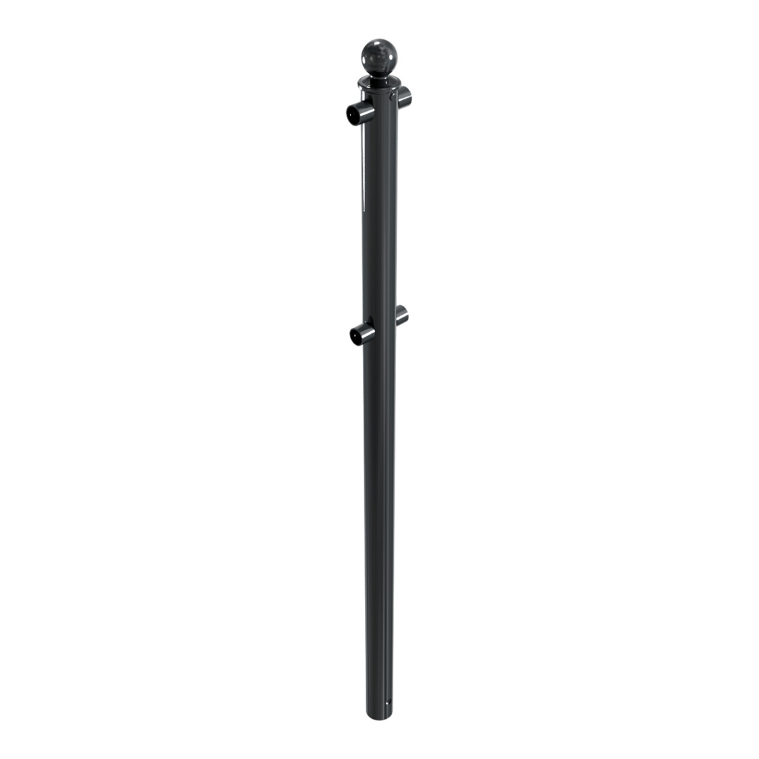 Schake Mittelpfosten für Schutzgeländer Ø60mm + Alu, Kugelkopf für Ober- und Knieholm,