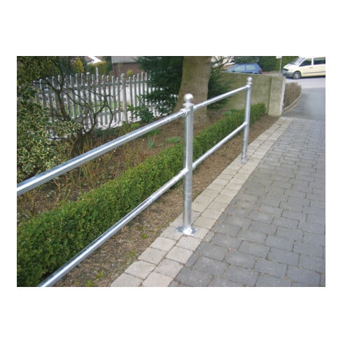 Schake Mittelpfosten für Schutzgeländer Ø60mm + Alu, Kugelkopf Gesamtlänge 800mm, für Oberholm, feuerverzinkt