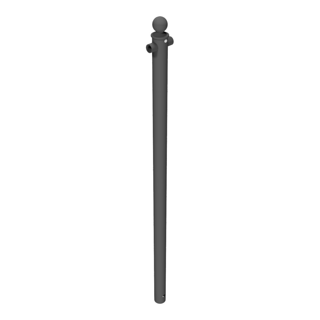 Schake Mittelpfosten für Schutzgeländer Ø60mm + Alu, Kugelkopf Gesamtlänge 1500mm, für Oberholm,