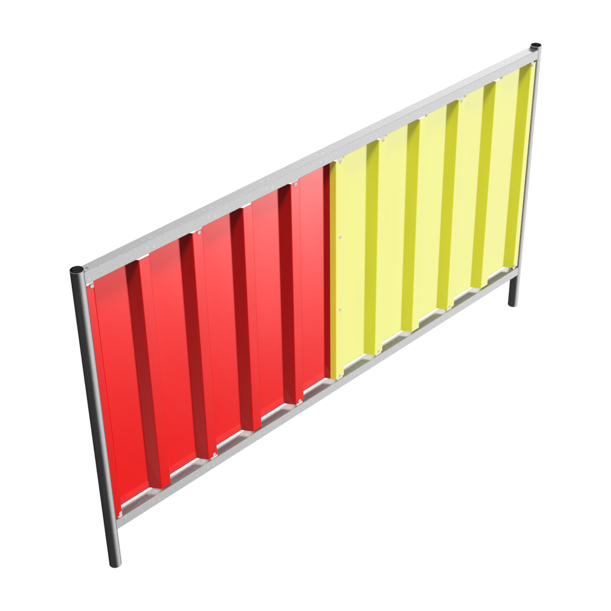 Schake Mobilzaun Trapez, Blechbeschichtung: rot / gelb, Höhe: 1,2 m