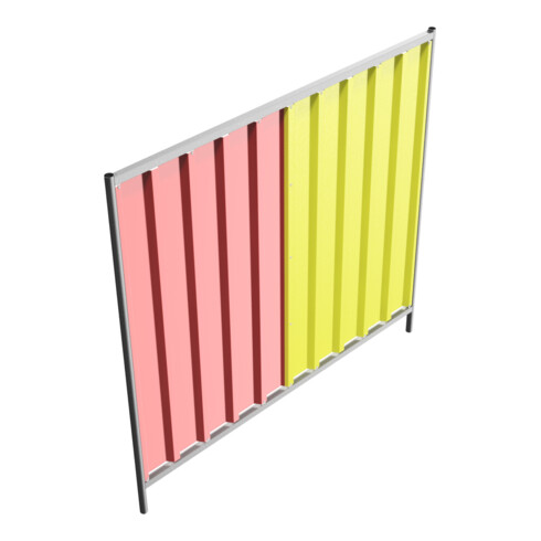 Schake Mobilzaun Trapez, Blechbeschichtung: rot / gelb, Höhe: 2,0 m