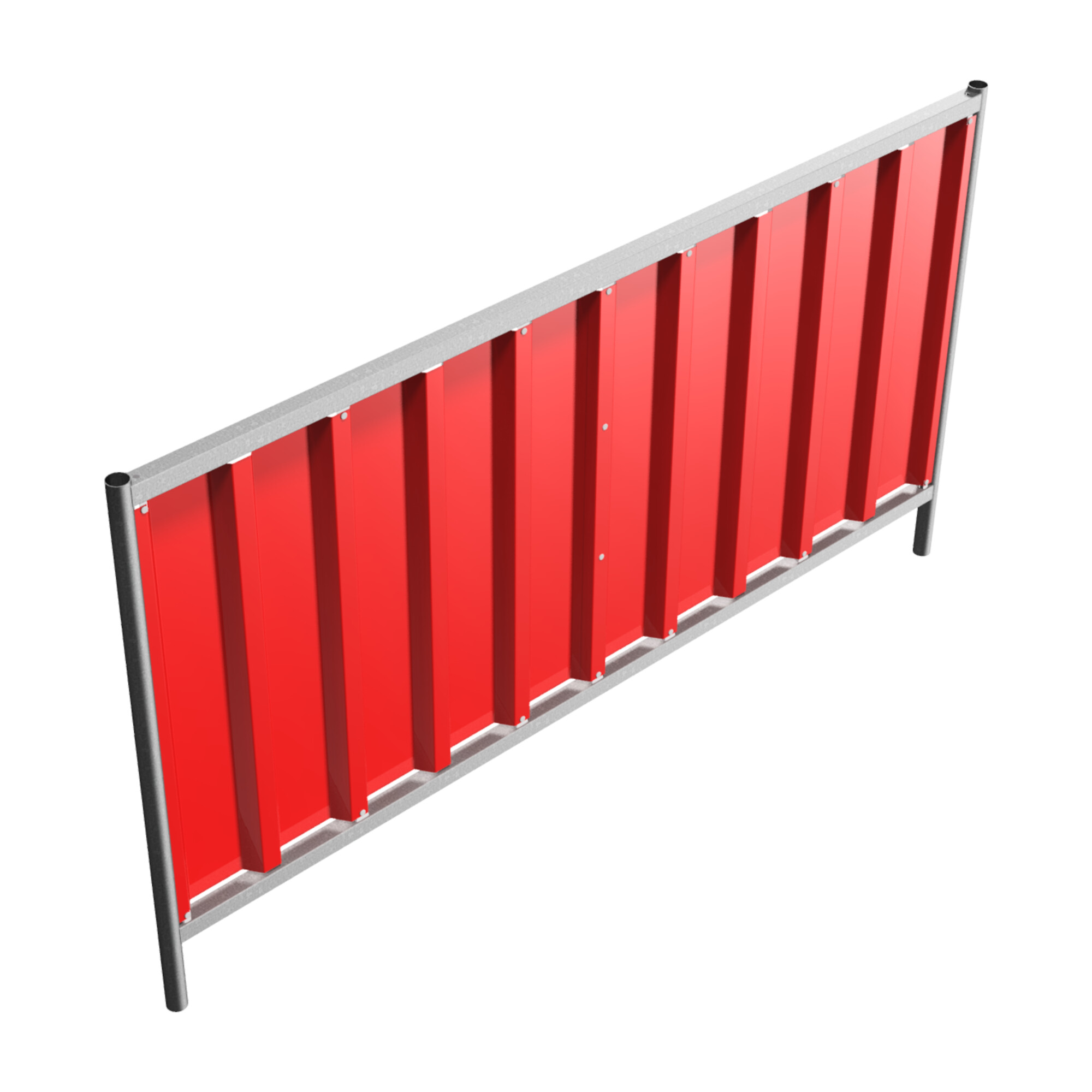 Schake Mobilzaun Trapez, Blechbeschichtung: rot, Höhe: 1,2 m
