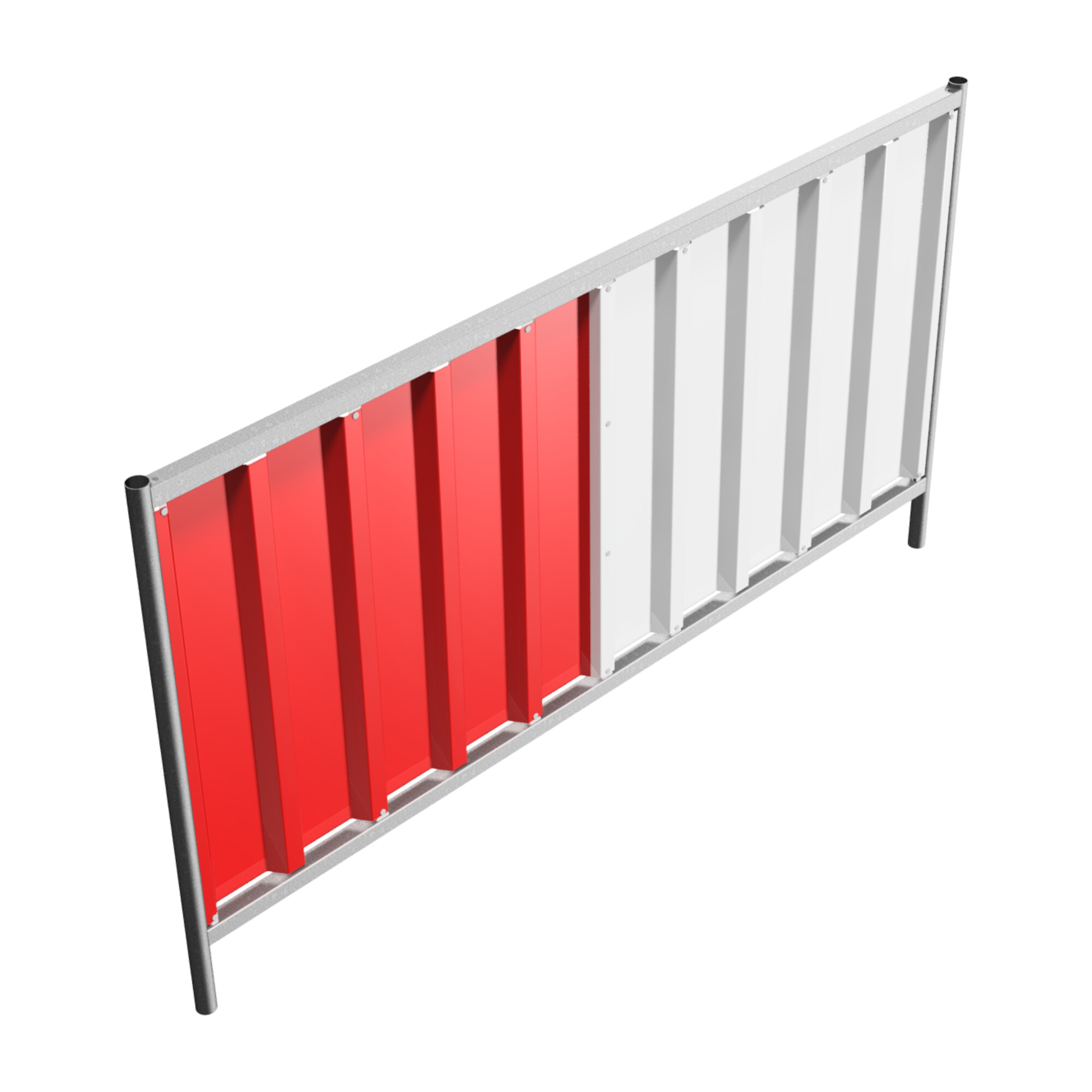 Schake Mobilzaun Trapez, Blechbeschichtung: rot / weiß, Höhe: 1,2 m