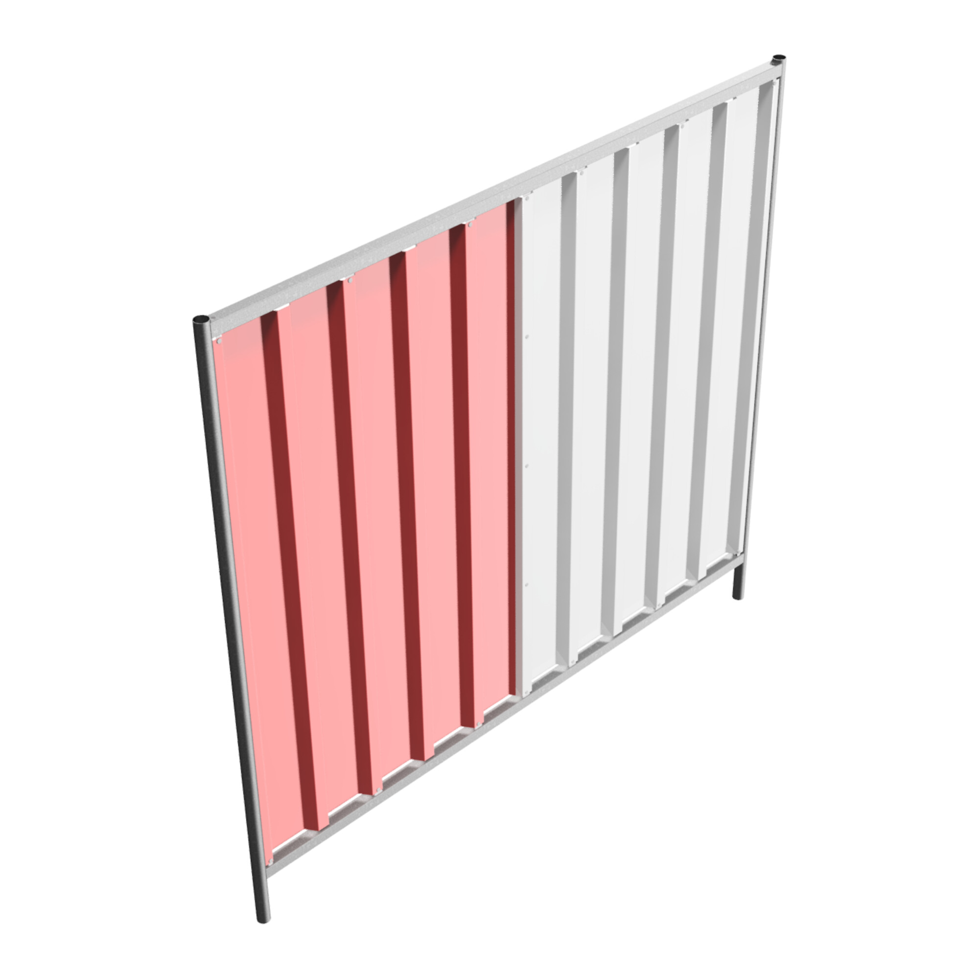 Schake Mobilzaun Trapez, Blechbeschichtung: rot / weiß, Höhe: 2,0 m
