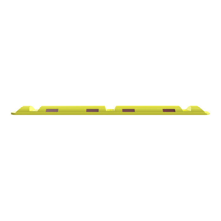 Schake Park, Leitschwelle aus Recycling + Reflektoren 1170 mm x 150 mm x 50 mm + 3 Schrauben, Dübeln in gelb