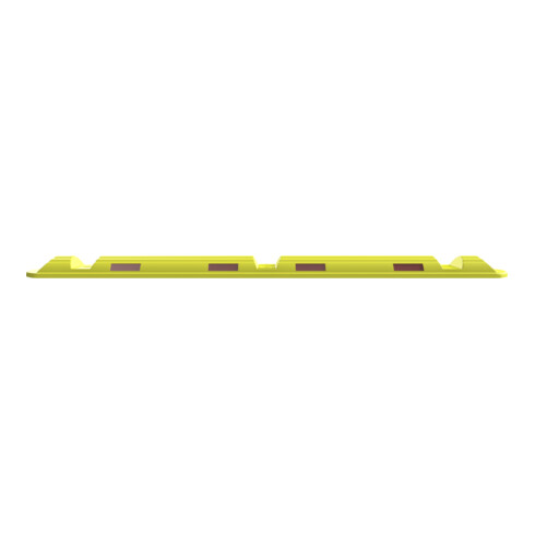 Schake Park, Leitschwelle aus Recycling + Reflektoren 1170 mm x 150 mm x 50 mm + 3 Schrauben, Dübeln in gelb