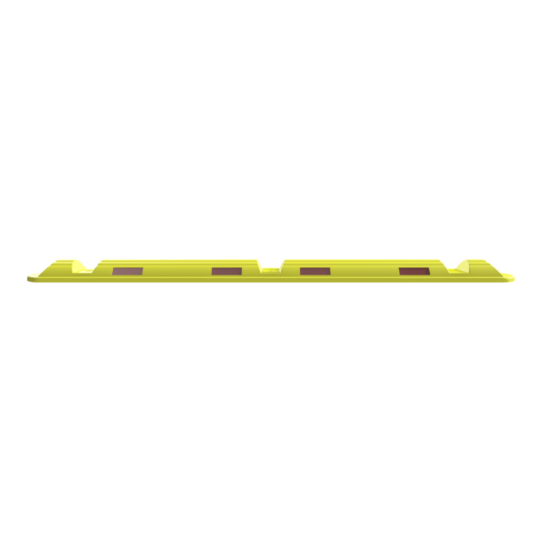 Schake Park, Leitschwelle aus Recycling + Reflektoren 1170 mm x 150 mm x 50 mm + 3 Schrauben, Dübeln in gelb