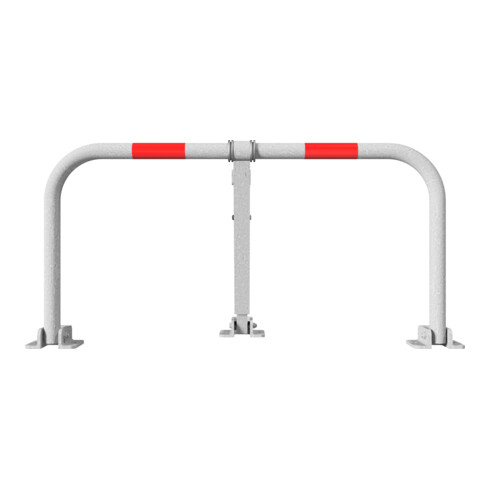 Schake Parkplatzsperrbügel 472Z, umklappbar, Höhe ca. 450 mm, Breite ca. 850 mm, verzinkt, + Profilzylinderschloß, zum Aufdübeln + Befestigungsmaterial