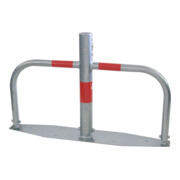 Schake Parkplatzsperre Typ 40660, umlegbar, Ø 60mm, Überflur 500mm, + Rundrohrbügeln, Gesamtbreite 800mm + Profilzylinderschloß, zum Aufdübeln inkl. Befestigungsmaterial