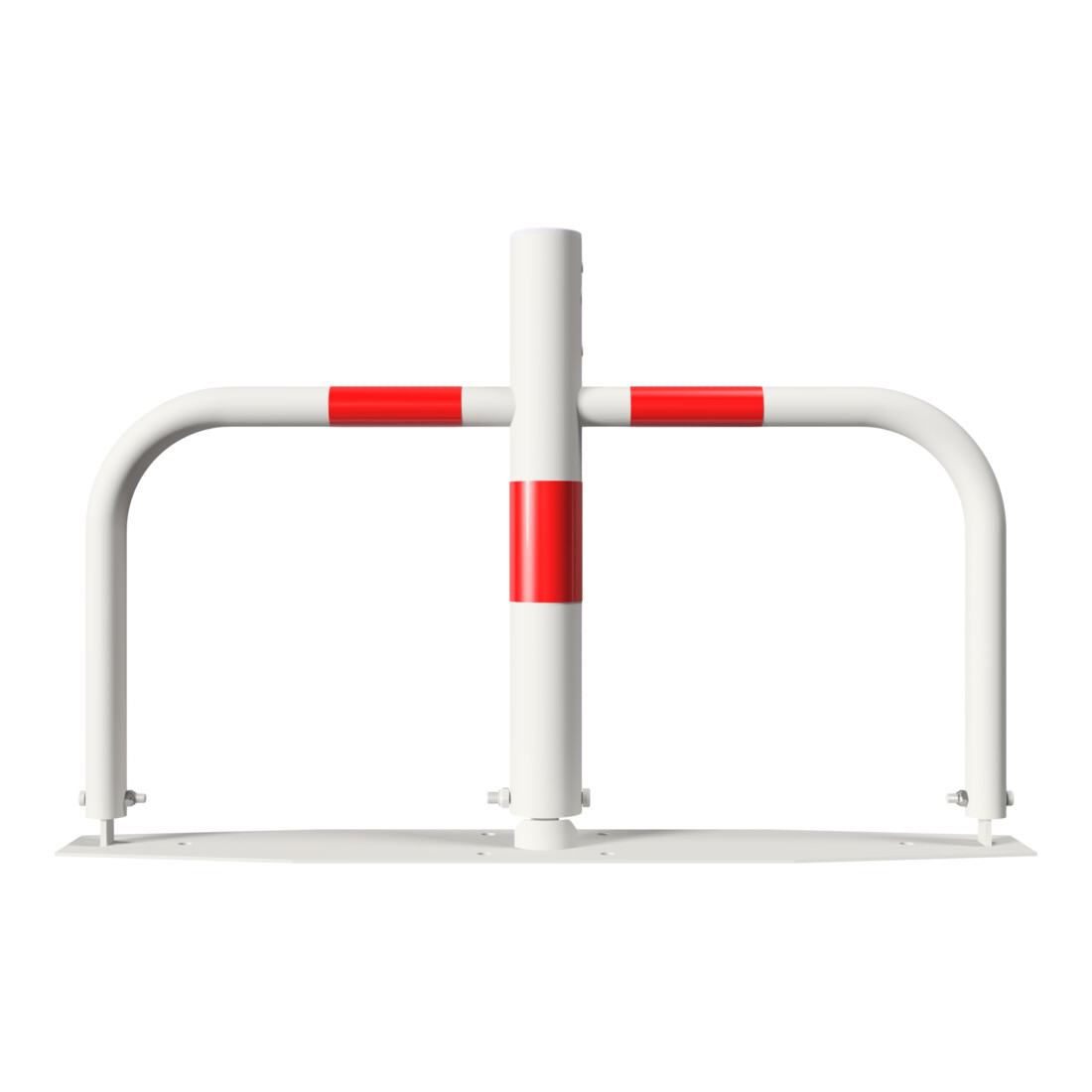 Schake Parkplatzsperre Typ 40660, umlegbar, Ø 60mm, Überflur 500mm, + Rundrohrbügeln, Gesamtbreite 800mm + Profilzylinderschloß, zum Aufdübeln inkl. Befestigungsmaterial