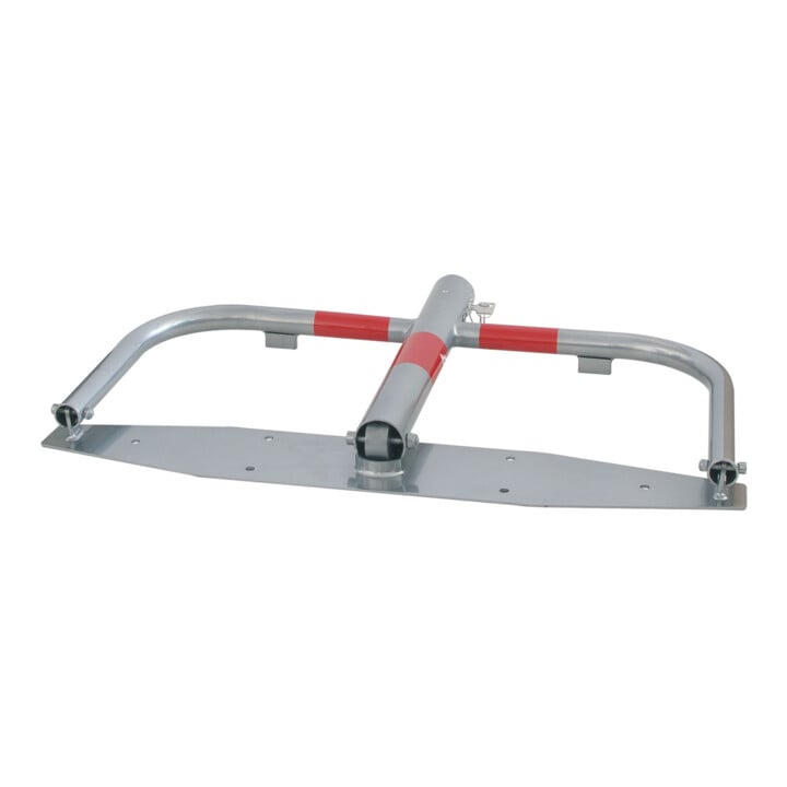 Schake Parkplatzsperre Typ 40660, umlegbar, Ø 60mm, Überflur 500mm, + Rundrohrbügeln, Gesamtbreite 800mm + Profilzylinderschloß, zum Aufdübeln inkl. Befestigungsmaterial