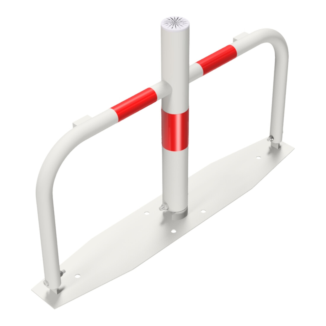 Schake Parkplatzsperre Typ 40660, umlegbar, Ø 60mm, Überflur 500mm, + Rundrohrbügeln, Gesamtbreite 800mm + Profilzylinderschloß, zum Aufdübeln inkl. Befestigungsmaterial